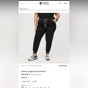 FIGS-4X-petite length (short) Black Zamora™-Jogger Scrub Pants- plus size
